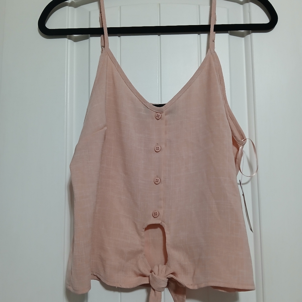 Elegant Blush Button-Front Cami Top